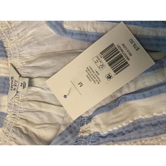 Crown & Ivy Striped Dress - Size M - Cotton Blue & White NWT - Picture 3 of 13